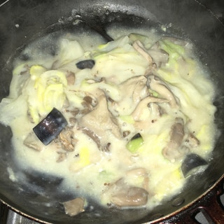 白菜と平茸の簡単トロトロクリーム煮